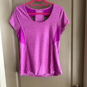 pink purple short sleeve exercise tee